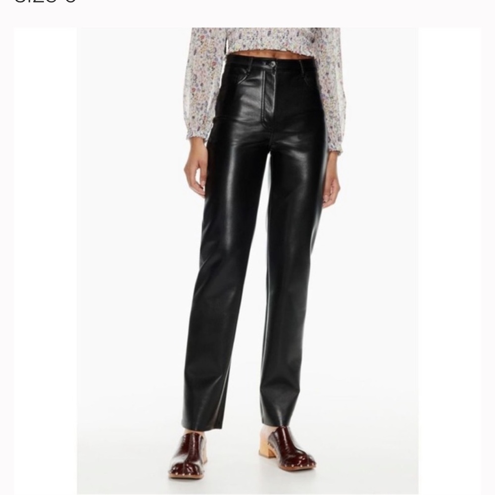Wilfred The Melina Black High-Waisted Faux Leather Trousers size 2